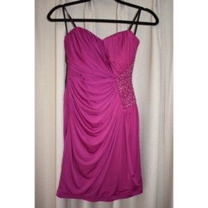 Way-In Magenta Mini Dress with Back Cut Out